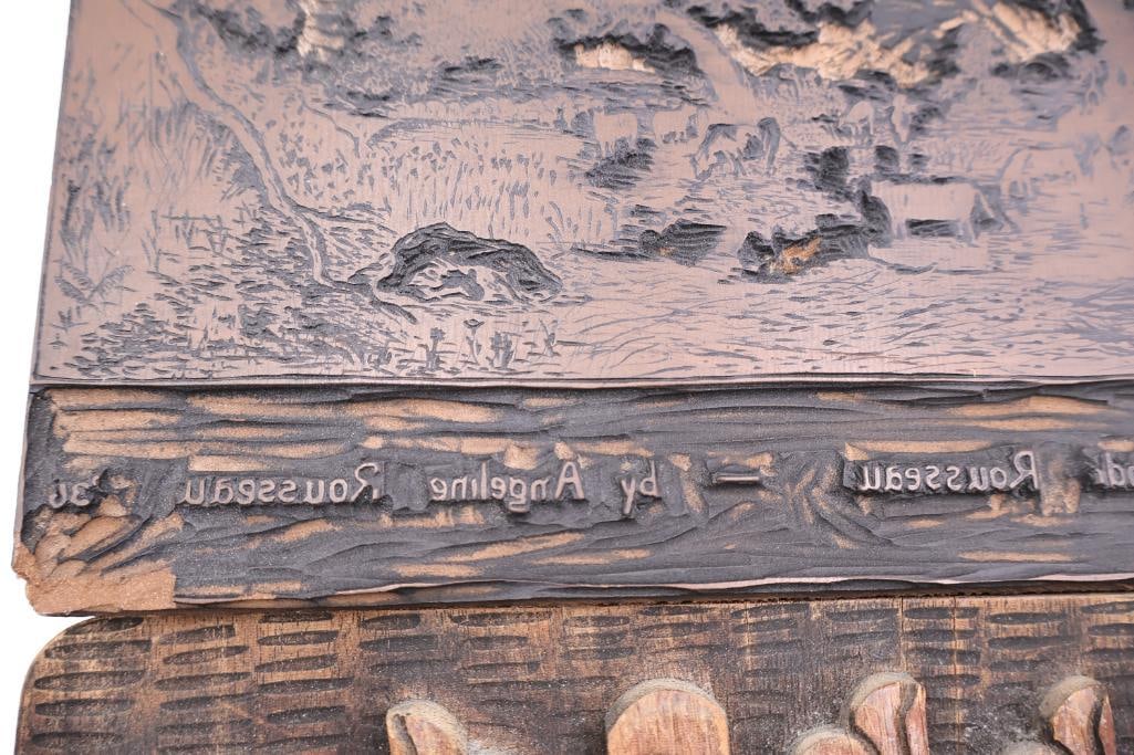 Collection of Artistic Woodcut Printing Blocks & Decorative Engraving Plates - 8
