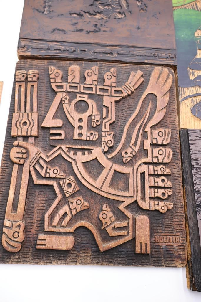 Collection of Artistic Woodcut Printing Blocks & Decorative Engraving Plates - 9