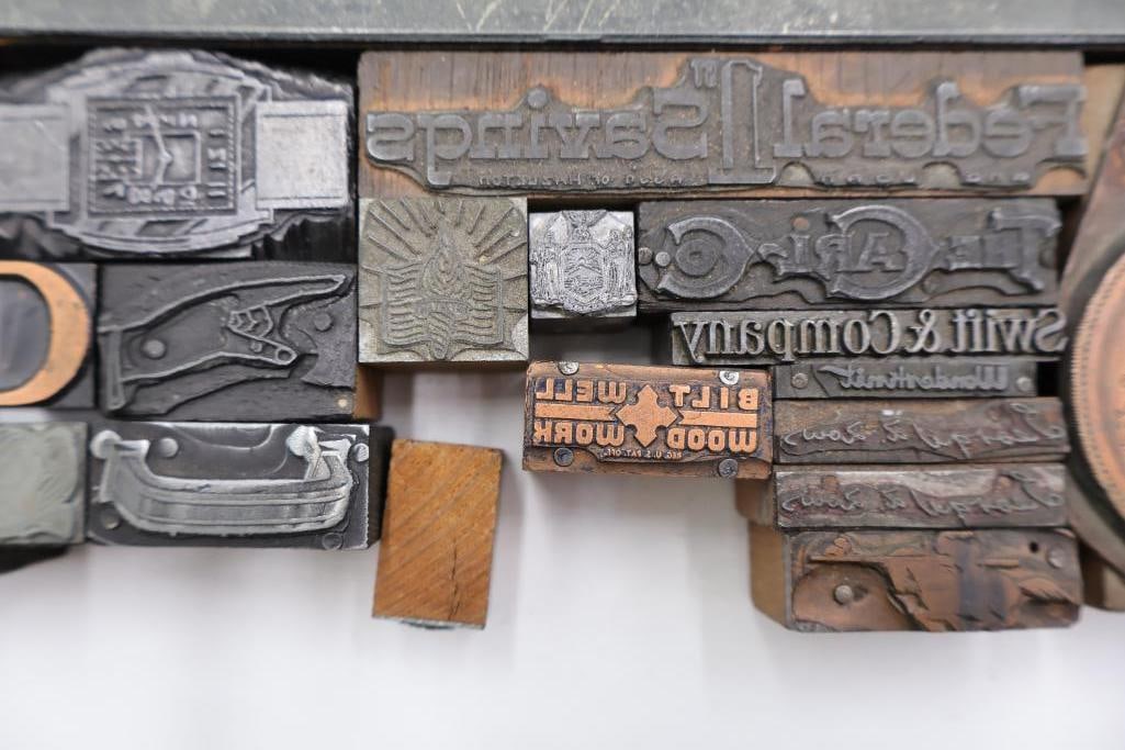 Large Collection of Vintage Printing Plates, Maps & Letterpress Engraving Blocks - 10