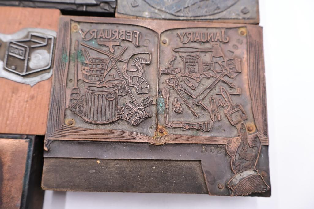 Large Collection of Vintage Printing Plates, Maps & Letterpress Engraving Blocks - 13