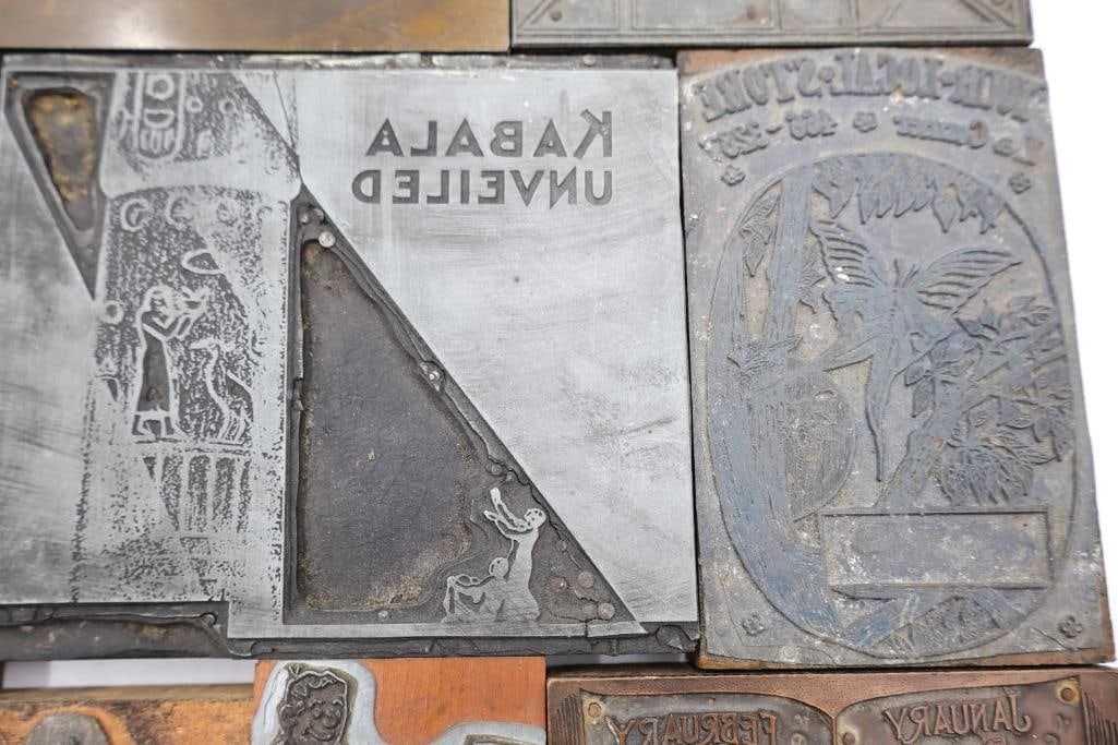 Large Collection of Vintage Printing Plates, Maps & Letterpress Engraving Blocks - 14