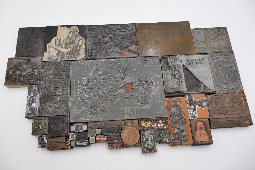 Large Collection of Vintage Printing Plates, Maps & Letterpress Engraving Blocks (1 of 18)