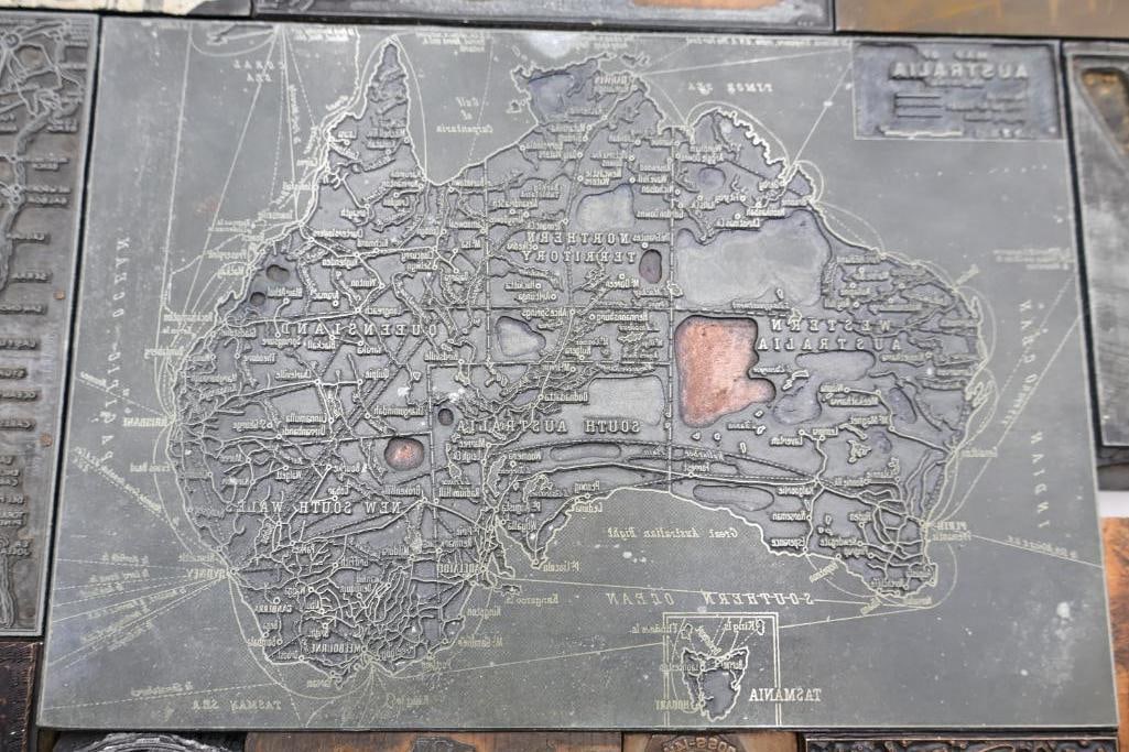 Large Collection of Vintage Printing Plates, Maps & Letterpress Engraving Blocks - 2