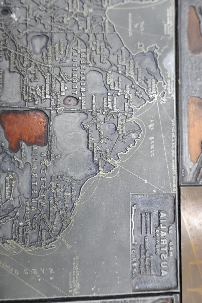 Large Collection of Vintage Printing Plates, Maps & Letterpress Engraving Blocks - 3