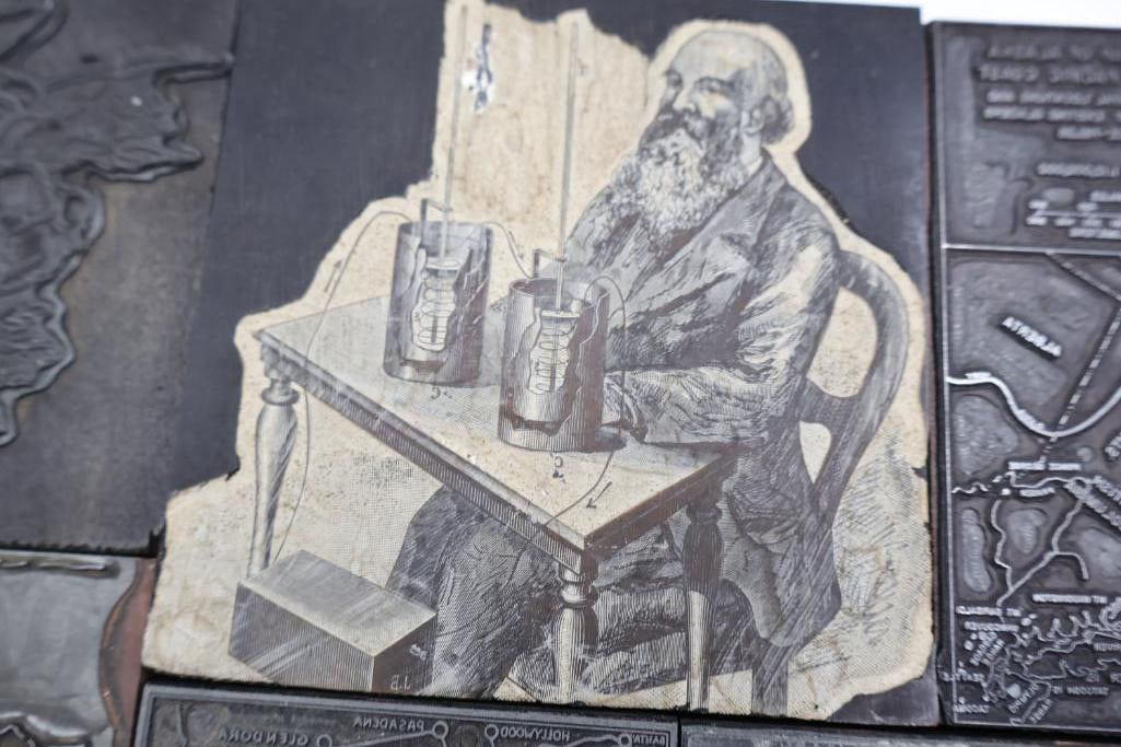 Large Collection of Vintage Printing Plates, Maps & Letterpress Engraving Blocks - 6