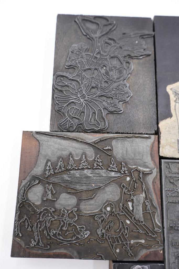 Large Collection of Vintage Printing Plates, Maps & Letterpress Engraving Blocks - 7