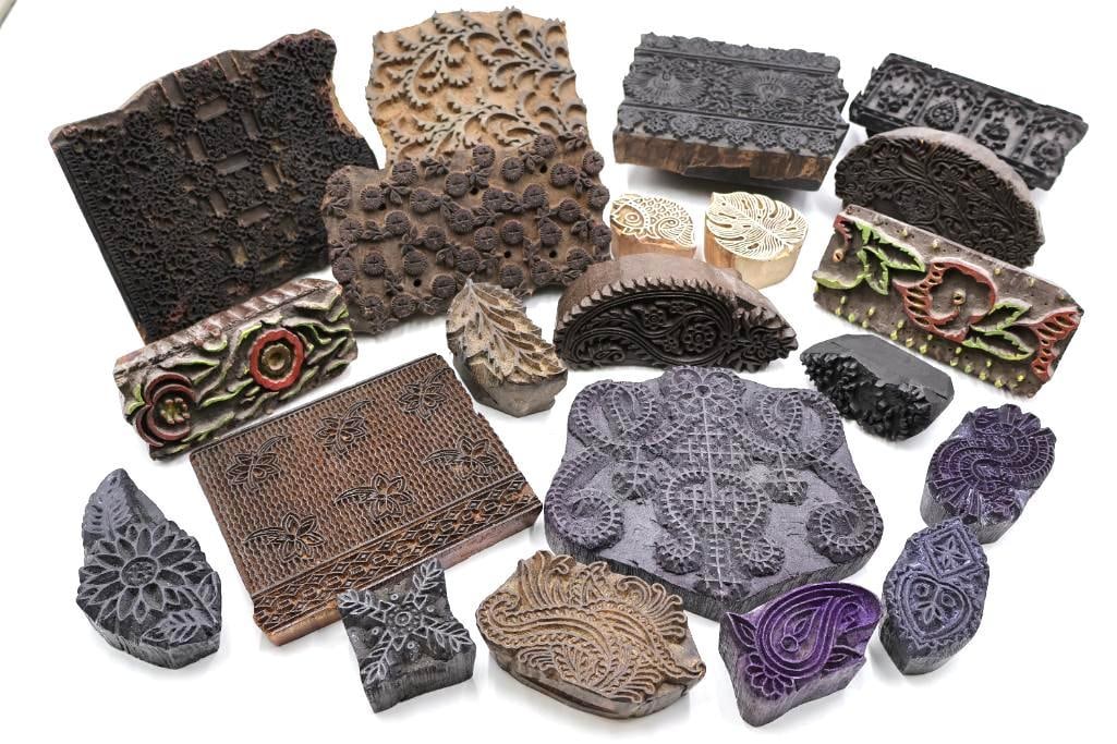 Collection of Antique Carved Textile Printing Blocks & Decorative Stamp Molds (1 of 20)