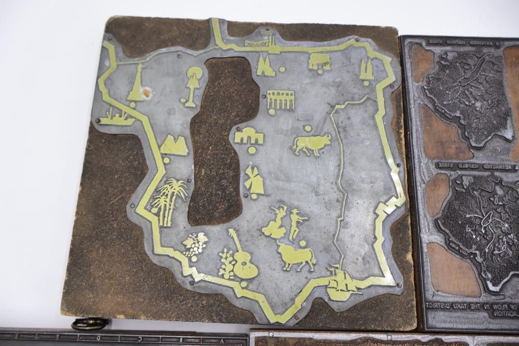 Vintage Copper Printing Plates Featuring Maps, Cityscapes & Scenic Imagery - 11