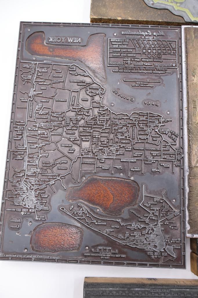Vintage Copper Printing Plates Featuring Maps, Cityscapes & Scenic Imagery - 12