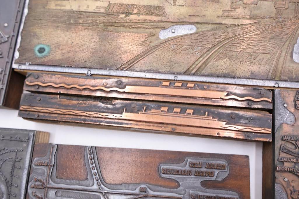 Vintage Copper Printing Plates Featuring Maps, Cityscapes & Scenic Imagery - 5