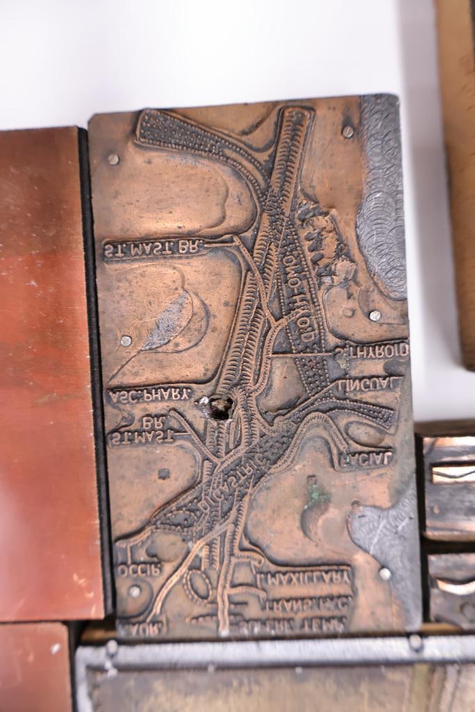 Vintage Copper Printing Plates Featuring Maps, Cityscapes & Scenic Imagery - 6