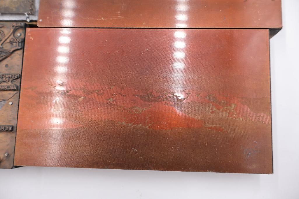 Vintage Copper Printing Plates Featuring Maps, Cityscapes & Scenic Imagery - 7