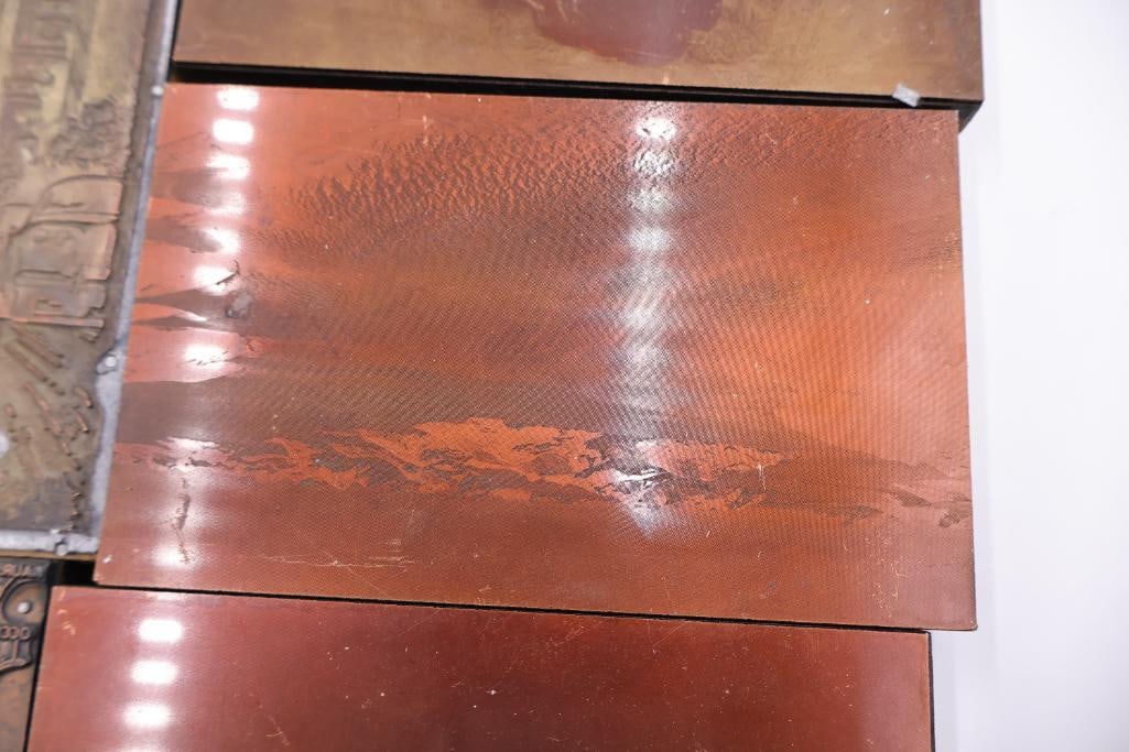 Vintage Copper Printing Plates Featuring Maps, Cityscapes & Scenic Imagery - 8