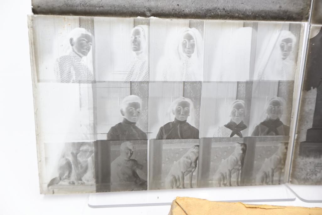 Antique Blue Label Dry Plate Glass Negatives & Cemetery Scene Collection - 7