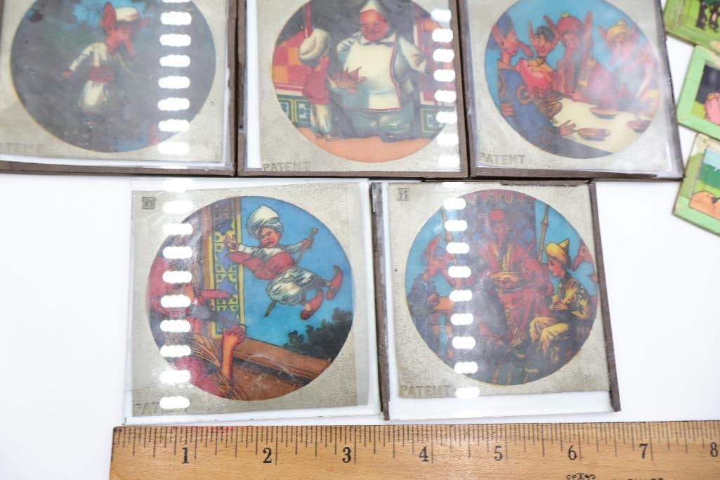 Antique magic lantern slides used in early image projectors - 5