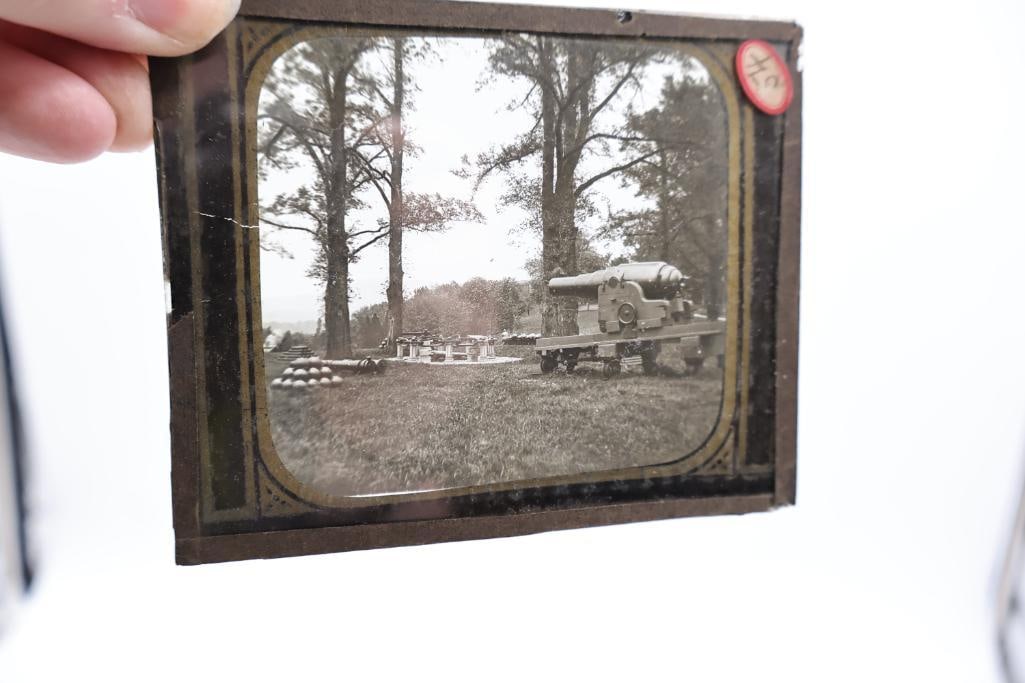 Vintage Magic Lantern Glass Slides Collection with Wooden Storage Box - 6