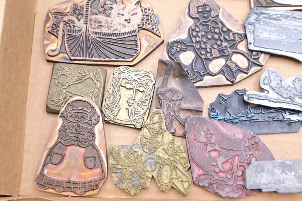 Vintage Printing Blocks and Advertising Letterpress Cuts Collection - 12