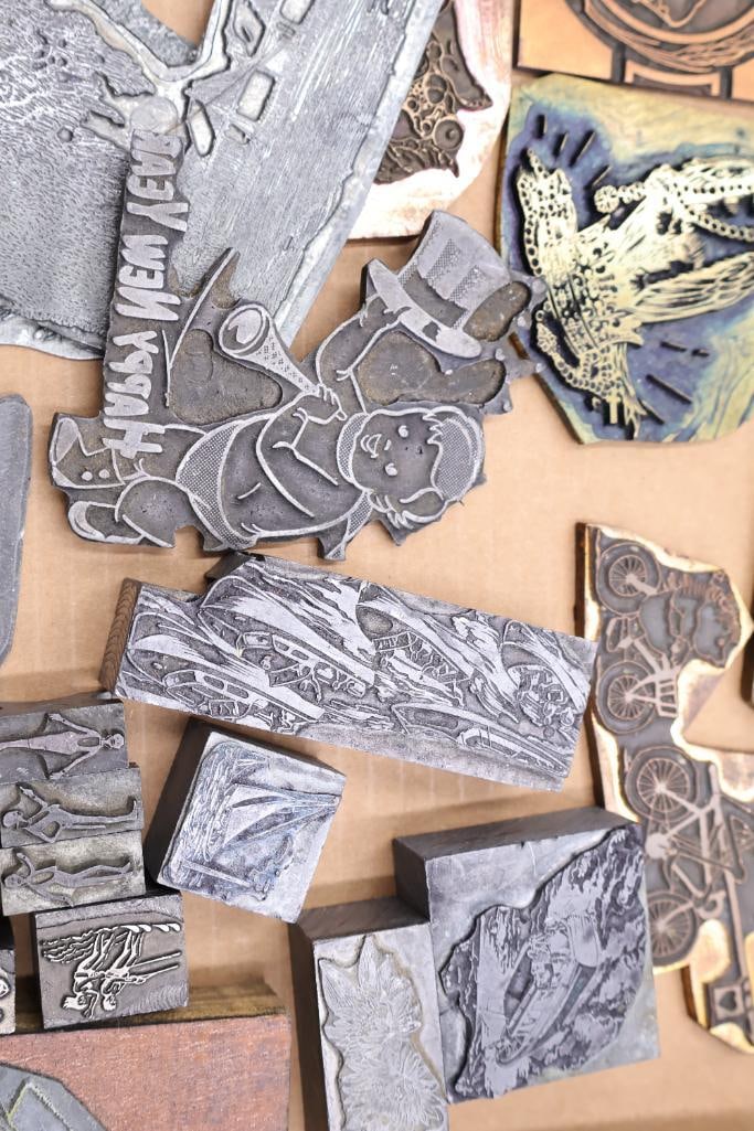 Vintage Printing Blocks and Advertising Letterpress Cuts Collection - 17