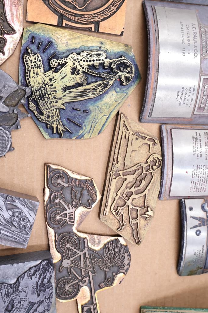 Vintage Printing Blocks and Advertising Letterpress Cuts Collection - 18
