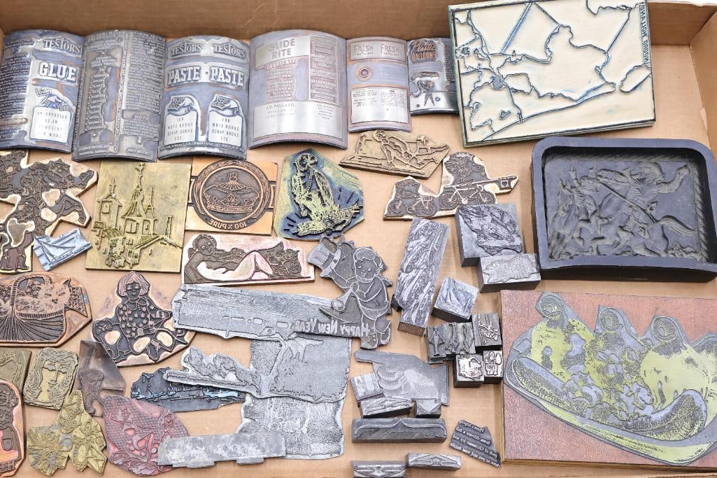 Vintage Printing Blocks and Advertising Letterpress Cuts Collection - 2