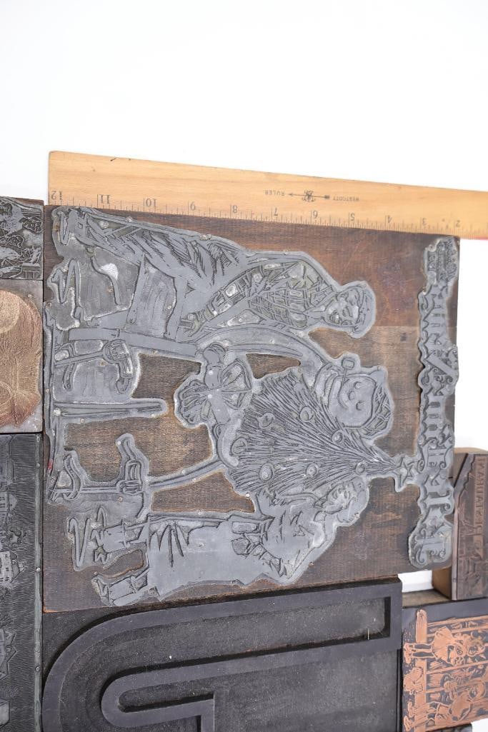 Collection of vintage letterpress printing blocks - 4