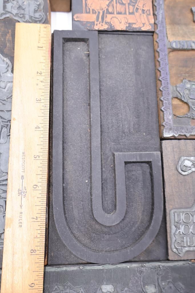 Collection of vintage letterpress printing blocks - 5