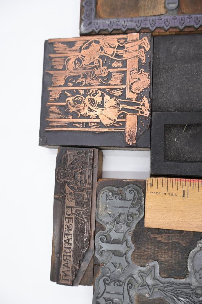 Collection of vintage letterpress printing blocks - 6