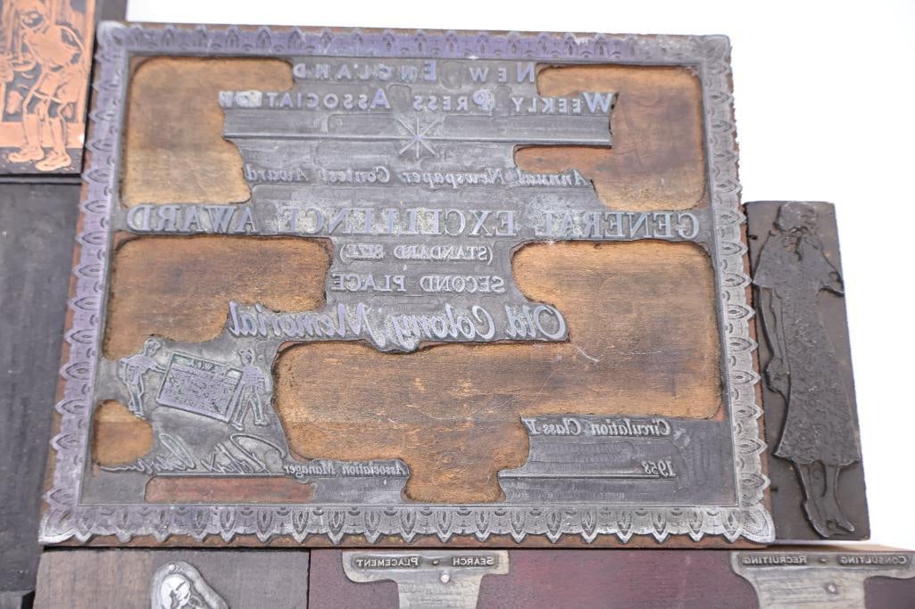 Collection of vintage letterpress printing blocks - 7