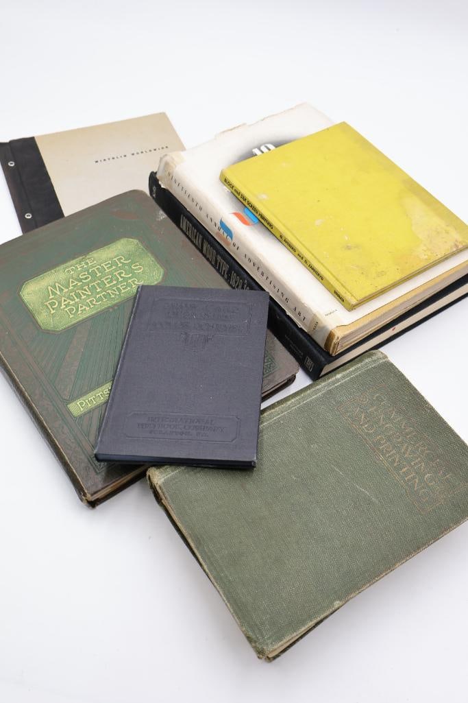 Vintage and antique books focused on design, printing, painting, and advertising (1 of 20)