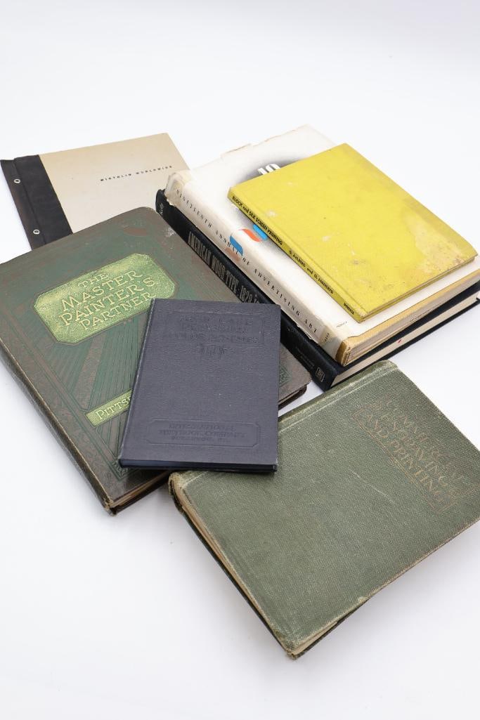 Vintage and antique books focused on design, printing, painting, and advertising - 2
