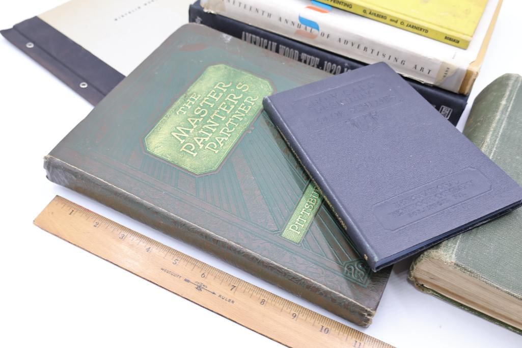 Vintage and antique books focused on design, printing, painting, and advertising - 3