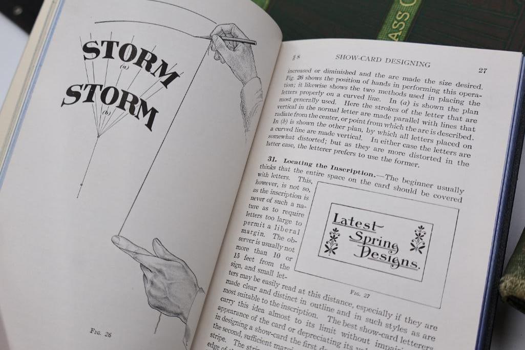 Vintage and antique books focused on design, printing, painting, and advertising - 8