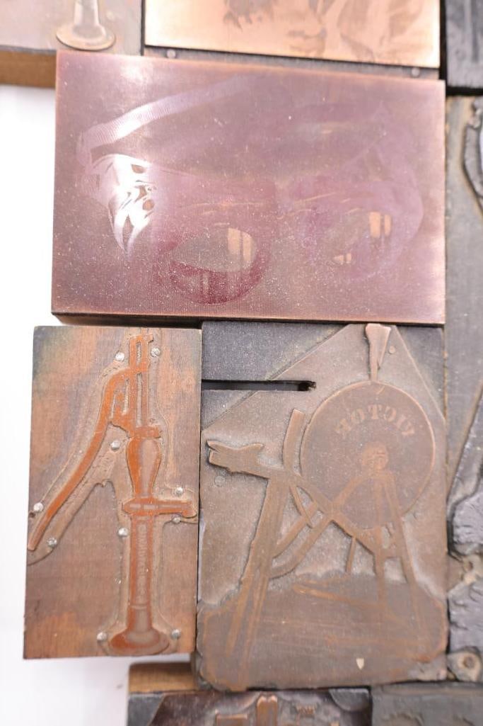 These are a collection of vintage letterpress printing blocks and copper cuts - 3