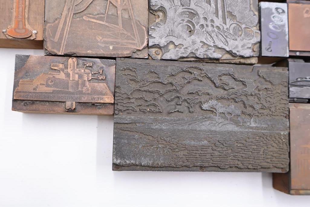 These are a collection of vintage letterpress printing blocks and copper cuts - 4