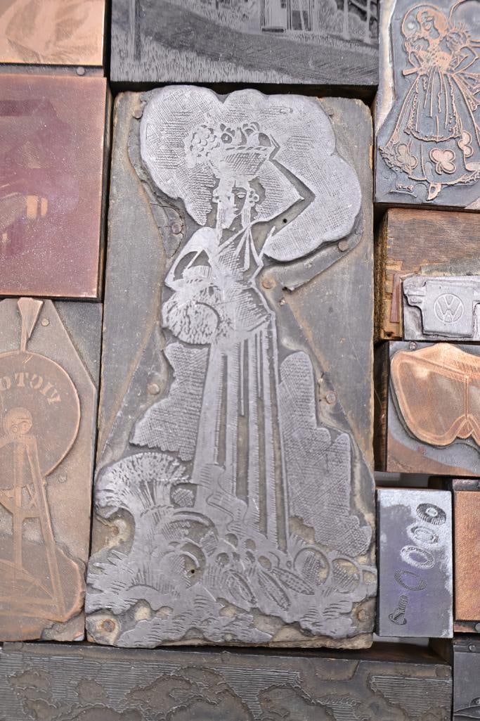 These are a collection of vintage letterpress printing blocks and copper cuts - 5
