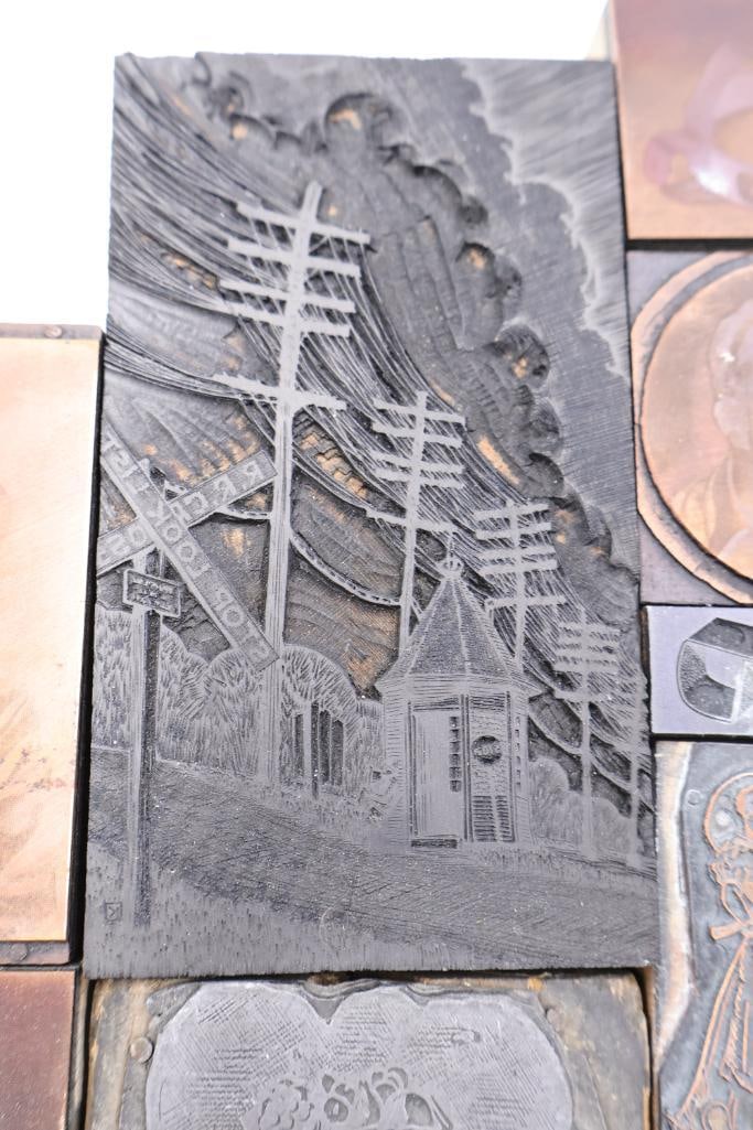 These are a collection of vintage letterpress printing blocks and copper cuts - 6