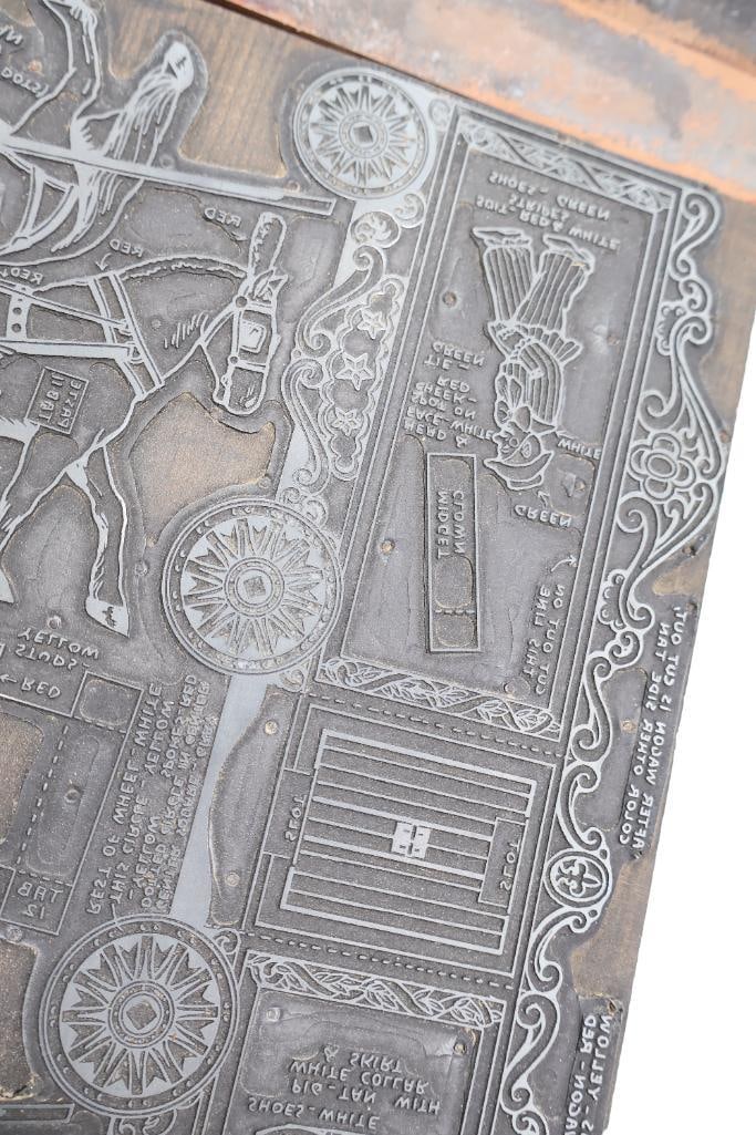 Lot of Antique Circus & Carnival Printing Blocks Wood Type, Copper & Lead Printing Plates - 11
