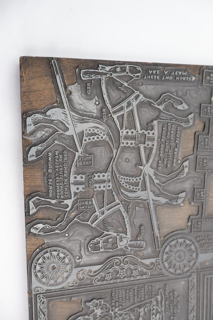 Lot of Antique Circus & Carnival Printing Blocks Wood Type, Copper & Lead Printing Plates - 13