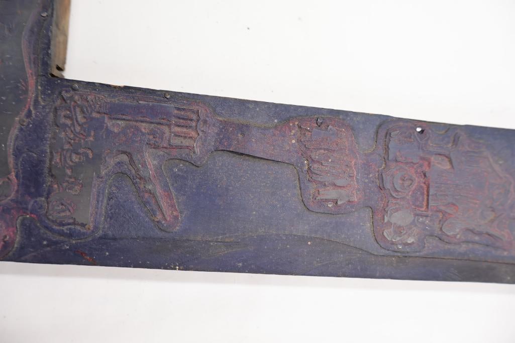 Lot of Antique Circus & Carnival Printing Blocks Wood Type, Copper & Lead Printing Plates - 17