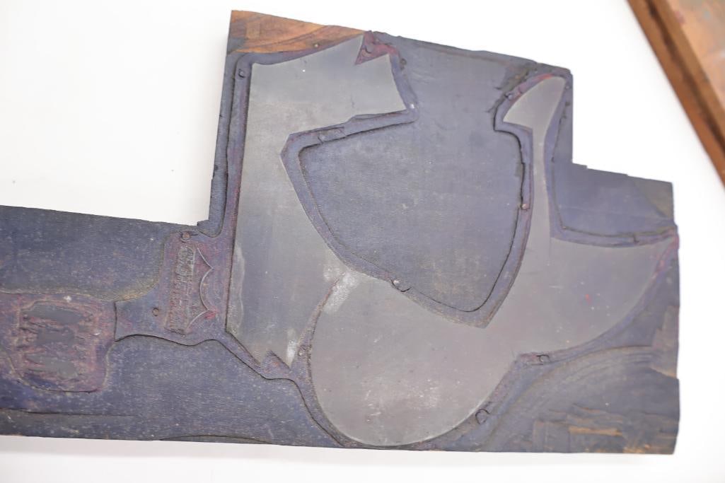 Lot of Antique Circus & Carnival Printing Blocks Wood Type, Copper & Lead Printing Plates - 19