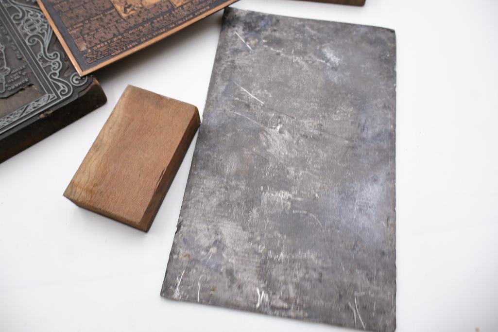 Lot of Antique Circus & Carnival Printing Blocks Wood Type, Copper & Lead Printing Plates - 4