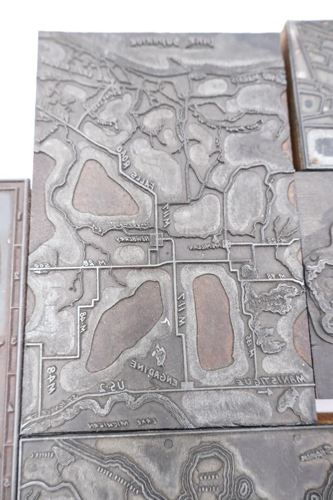 Printing Blocks - Assorted Maps, Cartography, and University Layouts - 12