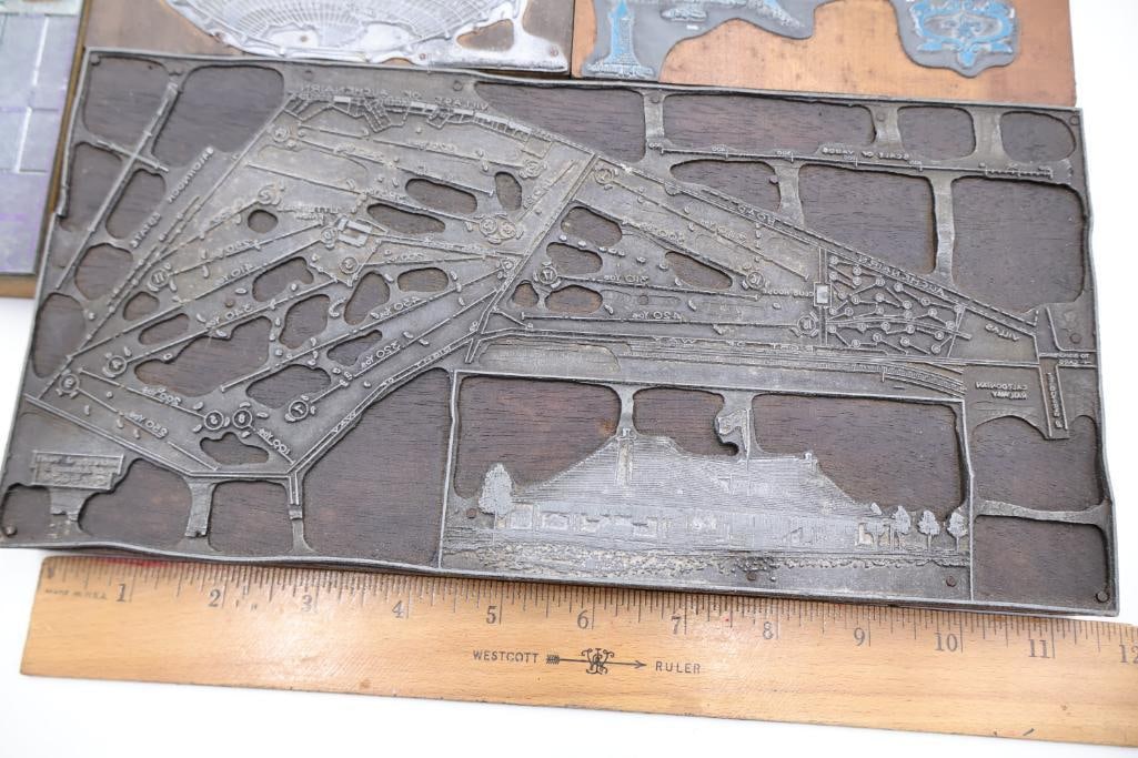 Printing Blocks - Assorted Maps, Cartography, and University Layouts - 4