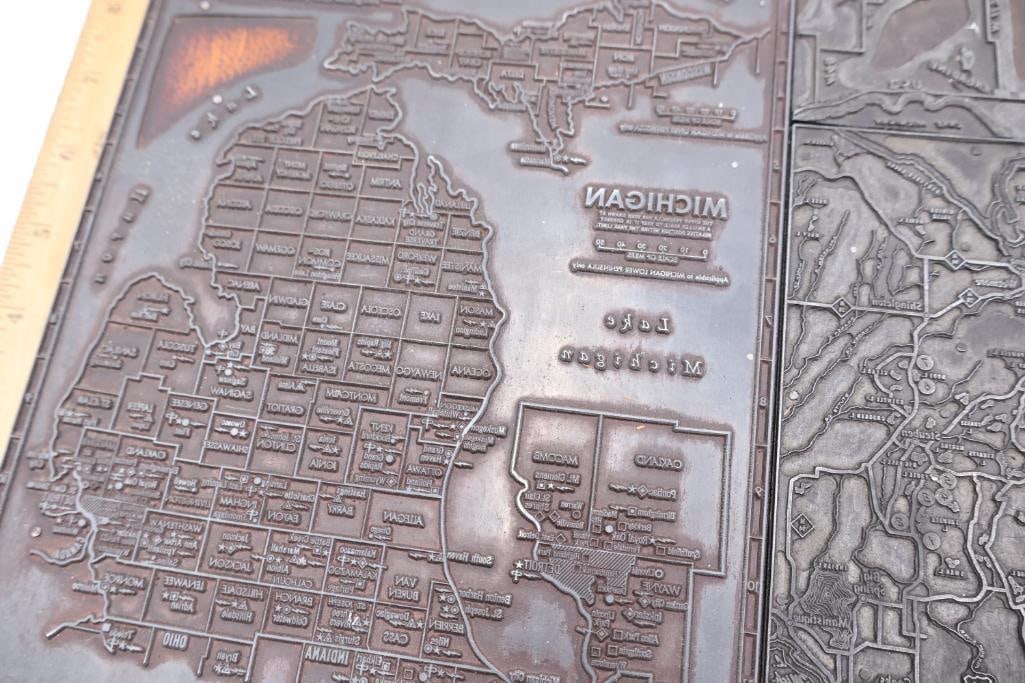 Printing Blocks - Assorted Maps, Cartography, and University Layouts - 8