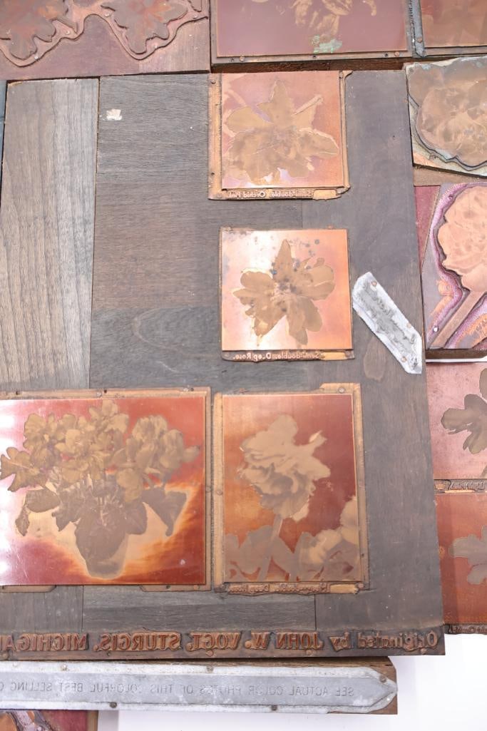 vintage collection of printing press plates or letterpress blocks - 13