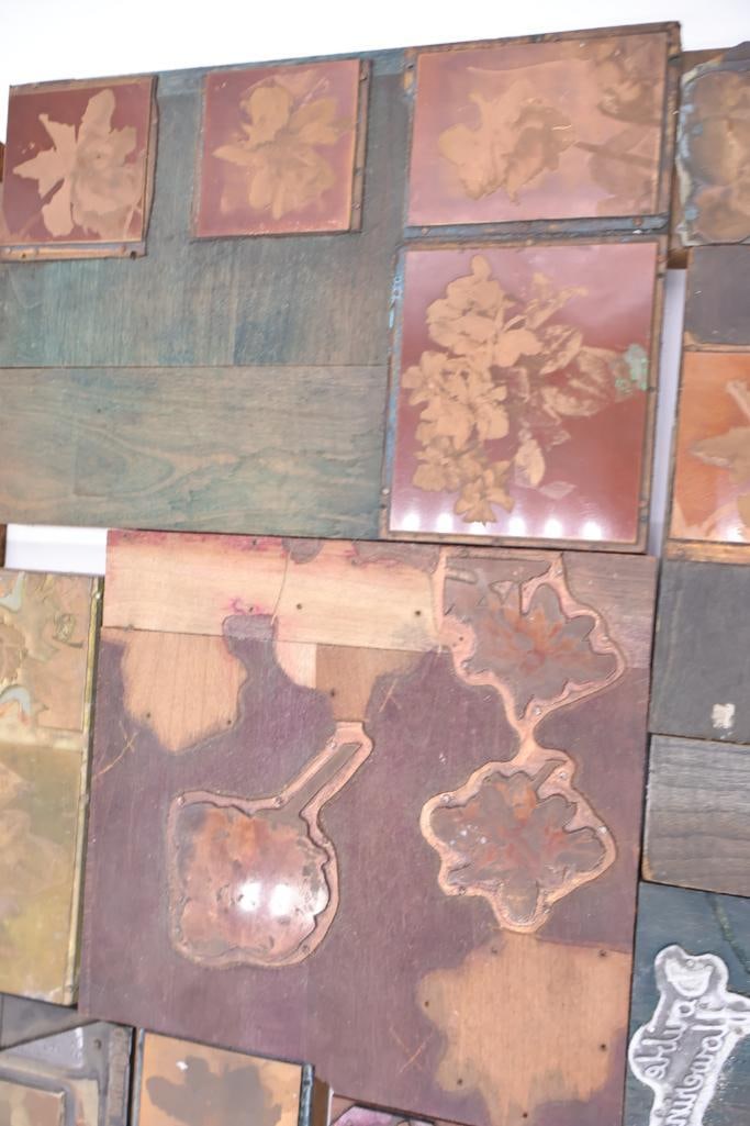 vintage collection of printing press plates or letterpress blocks - 14