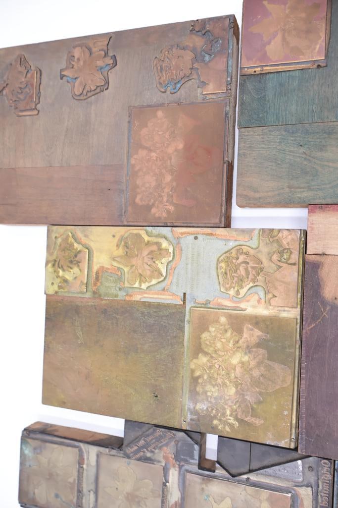 vintage collection of printing press plates or letterpress blocks - 15