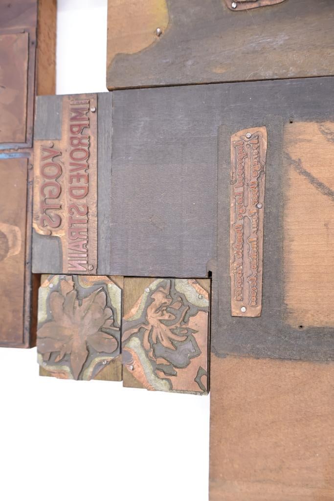 vintage collection of printing press plates or letterpress blocks - 16