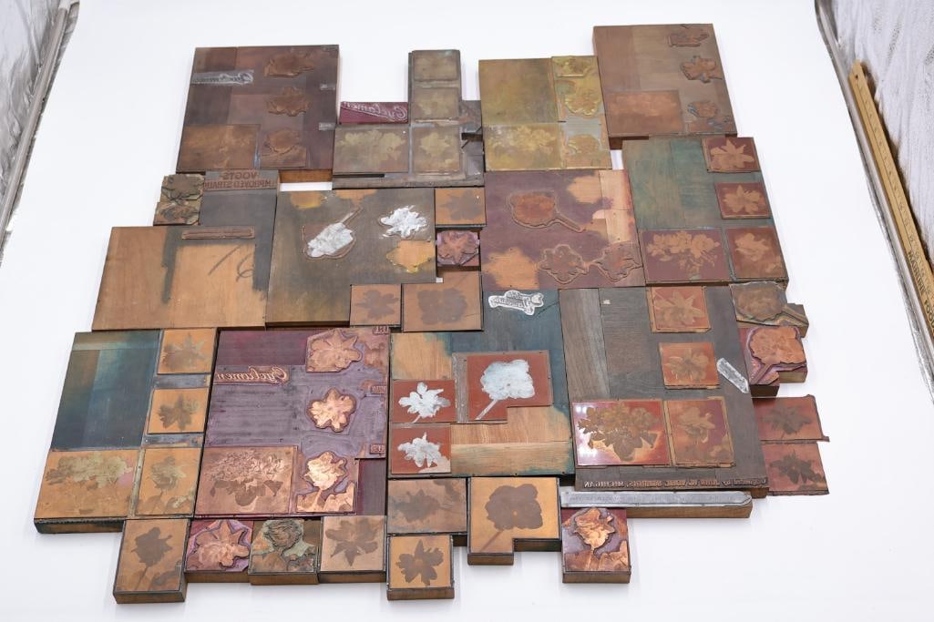 vintage collection of printing press plates or letterpress blocks - 3