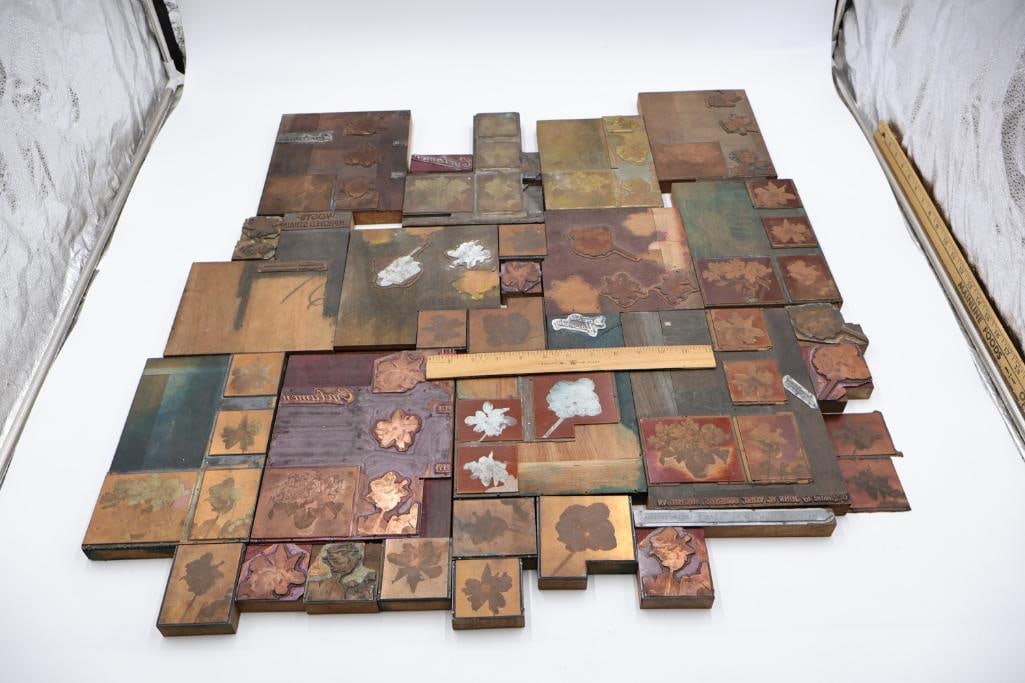 vintage collection of printing press plates or letterpress blocks - 4